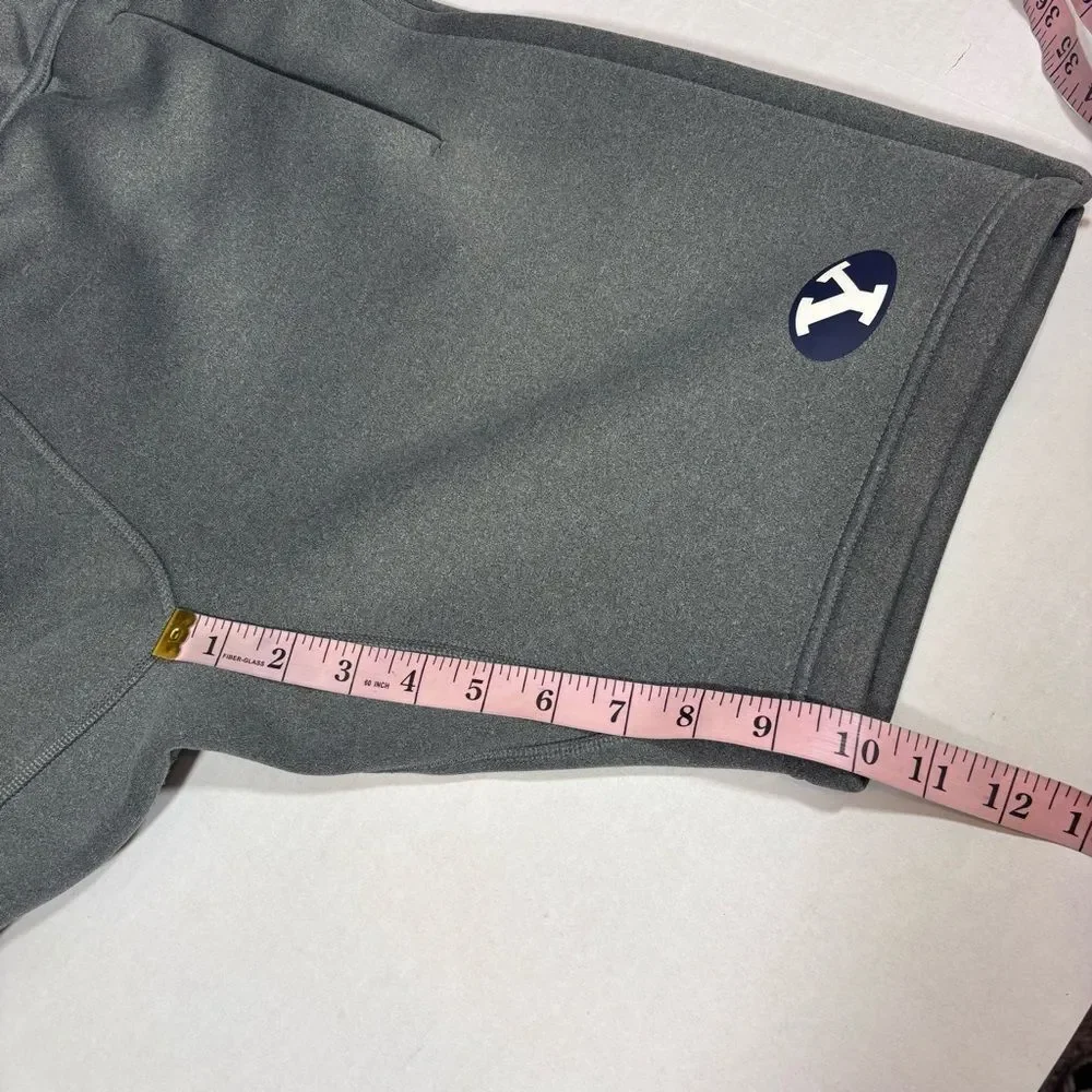 Nike Men's Grey Athletic Elastic Waist BYU Shorts Medium Brigham Young On Field